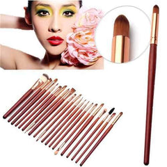 Wooden Cosmetic Brush Set Eye Shadow Foundation Kabuki Brushes Tools 20Pcs