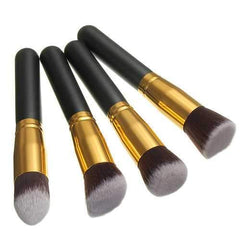 Luckyfine 4pcs Soft Makeup Brushes Set Wooden Handle Blush