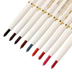 9 Colors Waterproof Lip liner Automatic Rotation Eyeliner Pen Pencil