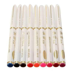 9 Colors Waterproof Lip liner Automatic Rotation Eyeliner Pen Pencil