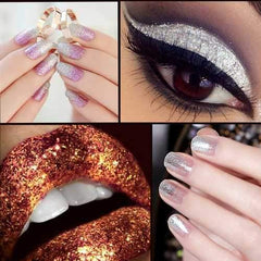 16 Colors Eye Shadow Pigment Glitter Powder Spangle Set Nail Art Decoration DIY Bling Party Shimmer Makeup