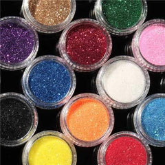 16 Colors Eye Shadow Pigment Glitter Powder Spangle Set Nail Art Decoration DIY Bling Party Shimmer Makeup