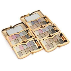 10 Colors Diamond Shiny Shimmer Eyeshadow Palette Mirror Brush Eye Makeup Comestic