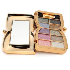 10 Colors Diamond Shiny Shimmer Eyeshadow Palette Mirror Brush Eye Makeup Comestic