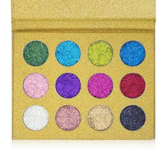 12 Color Diamond Glitter Rainbow Eye Shadows MakeUp Cosmetic Pressed Palette