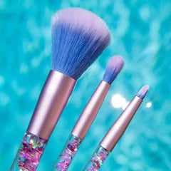 LuckyFine 7pcs Glitter Liquid Handle Makeup Brushes Mermaid Blending Foundation Eye Shadow Lips