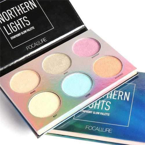 6 Colos Chameleon Eye Shadow Highlighter Palette Makeup