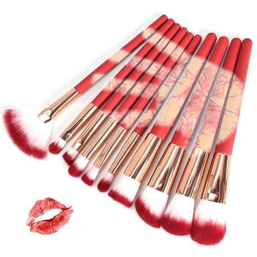 10pcs Thermal Color Changing Makeup Brushes Set Cosmetics